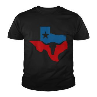 Texas Flag Longhorn Logo Youth T-shirt - Monsterry AU