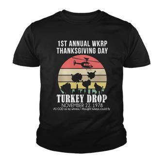 Thanksgiving Wkrp Turkeys Drop Youth T-shirt - Monsterry DE
