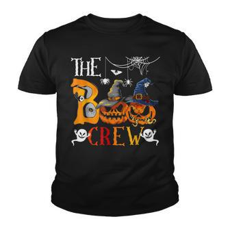The Boo Funny Crew Halloween Witch Two Scary Pumpkins Lover Youth T-shirt - Seseable