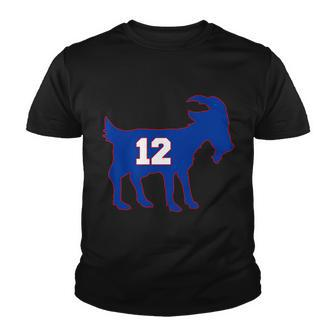 The Goat 12 New England Fan Football Qb Tshirt Youth T-shirt - Monsterry UK