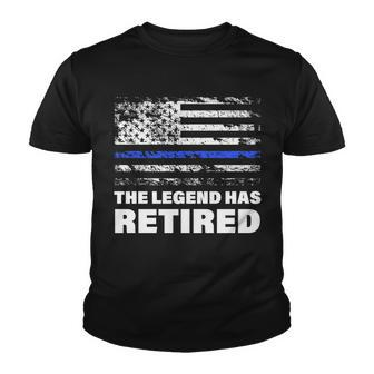 The Legend Has Retired Blue Thin Line Tshirt Youth T-shirt - Monsterry DE