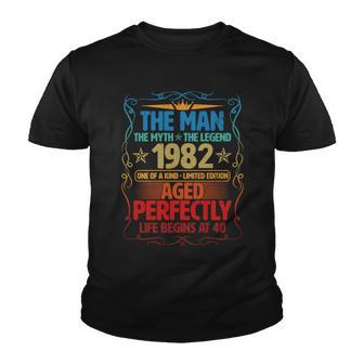 The Man Myth Legend 1982 Aged Perfectly 40Th Birthday Youth T-shirt - Monsterry DE