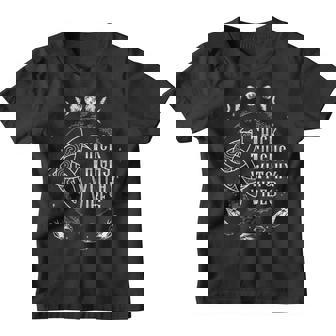 Thick Thighs Witchy Vibes Happy Halloween Spooky Season Youth T-shirt - Thegiftio UK