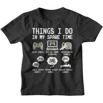 Things I Do In My Spare Time Funny Gamer Video Game Gaming Youth T-shirt - Thegiftio UK