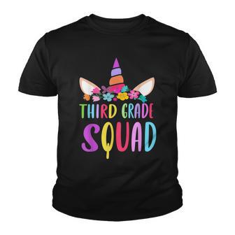 Third Grade Squad Unicorn Rainbow Color Back To School Girl Youth T-shirt - Thegiftio UK