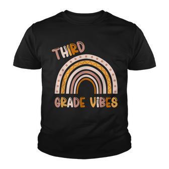 Third Grade Vibes Boho Rainbow 3Rd Teacher Back To School Youth T-shirt - Thegiftio UK