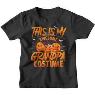 This Is My Awesome Halloween Grandpa Costume Pumkin Youth T-shirt - Thegiftio UK