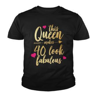 This Queen Makes 40 Look Fabulous Tshirt Youth T-shirt - Monsterry DE
