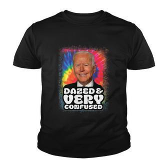 Tie Dye Biden Dazed And Very Confused Funny Youth T-shirt - Thegiftio UK