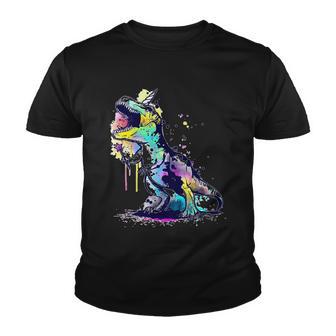 Tie Dye Colorful Trex Dinosaur Youth T-shirt - Monsterry AU