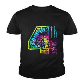 Tie Dye Fourth 4Th Grade Typography Funny Back To School Youth T-shirt - Monsterry