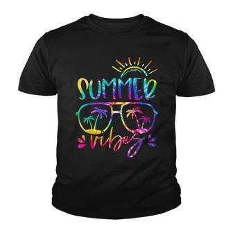 Tie Dye Glasses Summer Vibes Hawaii Beach Summer Vacation Youth T-shirt - Thegiftio UK