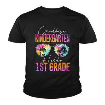 Tie Dye Goodbye Kindergarten Graduation Hello 1St Grade Youth T-shirt - Thegiftio UK