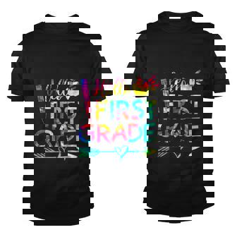 Tie Dye Hello First 1St Grade Teacher Funny First Day Of School Youth T-shirt - Monsterry