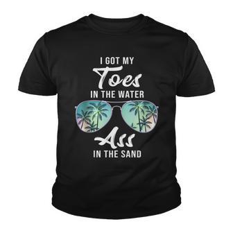 Toes In The Water Ass In The Sand Retro Summer Vacation Youth T-shirt - Thegiftio UK