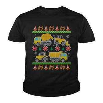 Tractors And Bulldozers Ugly Christmas Sweater Tshirt Youth T-shirt - Monsterry UK