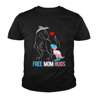 Trans Free Mom Hugs Dinosaur Rex Mama Transgender Pride Gift Youth T-shirt - Monsterry