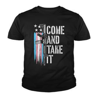 Transgender Trans Come And Take It Gun Rights On Back Youth T-shirt - Thegiftio UK
