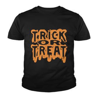 Trick Or Treat Funny Halloween Quote Youth T-shirt - Monsterry