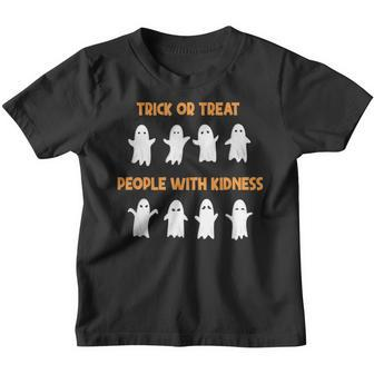 Trick Or Treat People With Kindness Halloween Youth T-shirt - Thegiftio UK