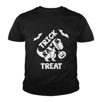 Trick Raw Treat Dinosaur Halloween Quote Youth T-shirt - Monsterry DE