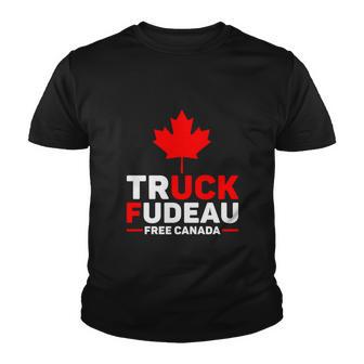 Truck Fudeau Anti Trudeau Truck Off Trudeau Anti Trudeau Free Canada Trucker Her V2 Youth T-shirt - Thegiftio UK
