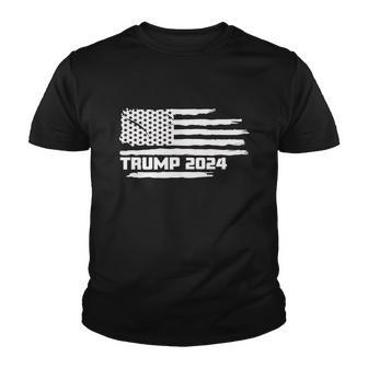 Trump 2024 Distressed Flag Youth T-shirt - Thegiftio UK
