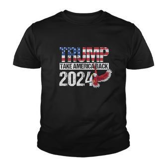 Trump 2024 Flag Take America Back Men Women Trump Youth T-shirt - Monsterry