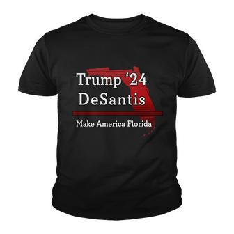 Trump Desantis 2024 Make America Florida State Tshirt Youth T-shirt - Monsterry