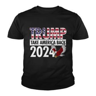 Trump Take America Back 2024 Usa Flag Eagle Youth T-shirt - Monsterry UK