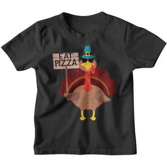 Turkey Eat Pizza Adult Vegan Kids Funny Thanksgiving Gifts V2 Youth T-shirt - Thegiftio UK