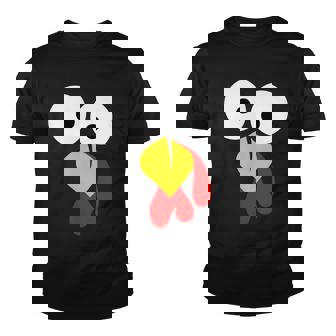 Turkey Face Funny Thanksgiving Day Tshirt Youth T-shirt - Monsterry