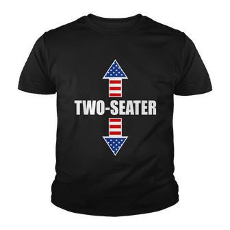 Two-Seater Usa Flag Arrows Funny Youth T-shirt - Monsterry UK