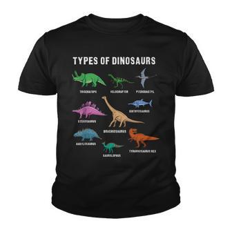 Types Of Dinosaurs Educational Youth T-shirt - Thegiftio UK