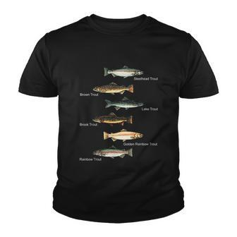 Types Of Trout Fish Species Collection Fishing Youth T-shirt - Monsterry AU