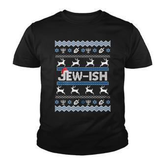 Ugly Hanukkah Sweater Jew-Ish Santa Youth T-shirt - Monsterry