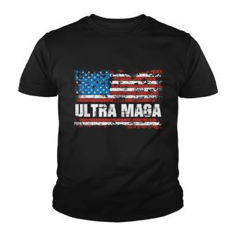 Ultra Maga Distressed United States Of America Usa Flag Tshirt Youth T-shirt - Monsterry DE