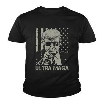 Ultra Maga Shirt Funny Anti Biden Us Flag Pro Trump Trendy Tshirt V2 Youth T-shirt - Monsterry