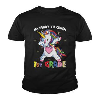 Unicorn Im Ready To Crush 1St Grade Back To School First Day Of School Youth T-shirt - Monsterry