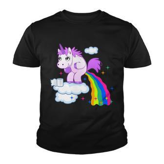 Unicorn Pooping A Rainbow Tshirt Youth T-shirt - Monsterry