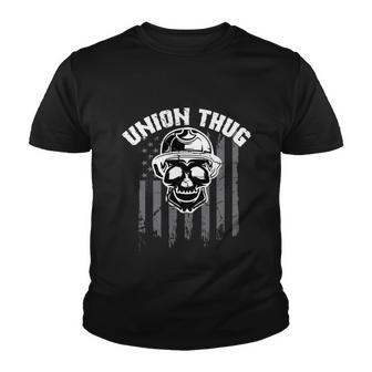Union Thug Skull Head Union Leader Usa Flag Us Union Power Cool Gift Youth T-shirt - Monsterry