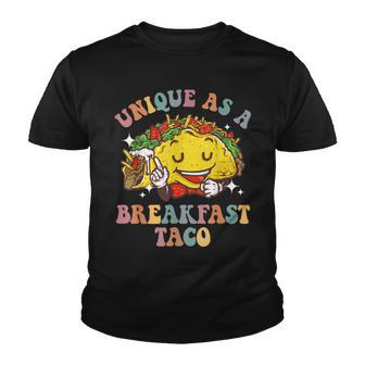 Unique As A Breakfast Taco Jill Biden Groovy Style Youth T-shirt - Thegiftio UK