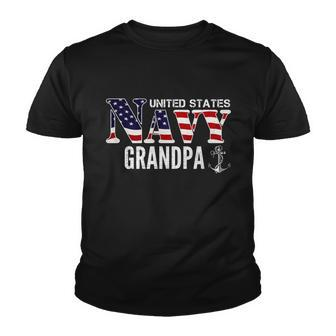 United States Vintage Navy With American Flag Grandpa Gift Great Gift Youth T-shirt - Monsterry AU