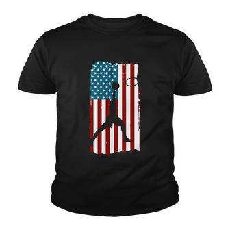 Us American Flag Basketball Patriotic Athlete Print For Boys Great Gift Youth T-shirt - Monsterry AU