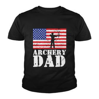 Usa American Distressed Flag Archery Dad Men Gift For Him Gift Youth T-shirt - Monsterry CA