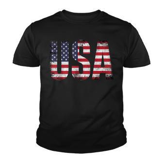 Usa With American Flag For Patriotic Independence Day 2022 Youth T-shirt - Thegiftio UK