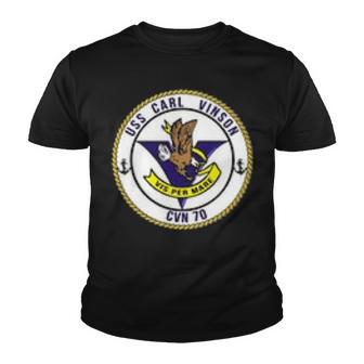 Uss Carl Vinson Cvn Youth T-shirt - Monsterry