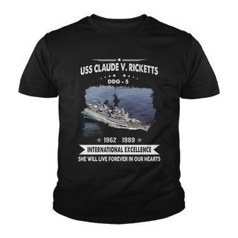 Uss Claude V Ricketts Ddg V2 Youth T-shirt - Monsterry