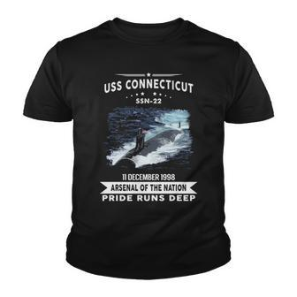 Uss Connecticut Ssn Youth T-shirt - Monsterry