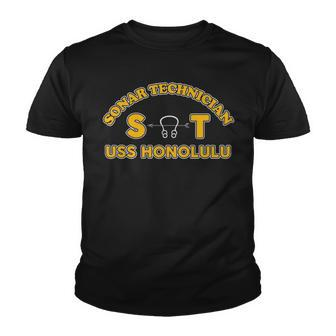 Uss Honolulu Ssn 718 Sonar Technician St Youth T-shirt - Monsterry